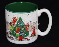 Potpourri Press CHRISTMAS Scene Coffee Mug Vintage 1989